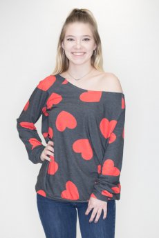 Off Shoulder Heart Top by Fantastic Fawn