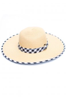 Gingham Straw Hat by C.C.