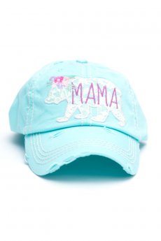 Diamond Blue Mama Bear Baseball Cap by Kbethos