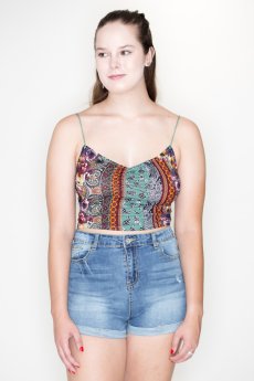 Floral Paisley Crop Top by Bear Dance