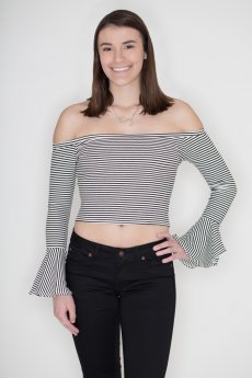 Striped Bell Sleeve Top by Wild Honey