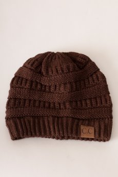 Brown CC Knit Beanie