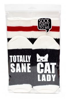 Totally Sane Cat Lady Socks by Sock Dirty To Me