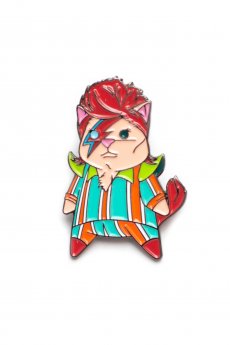 David Meowie Enamel Pin by Ninjabot