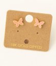 Pink Enamel Butterfly Earrings by Must Have