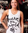 Music On World Off Tank Top by Popular Basics