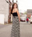 Diagonal Stripe Maxi Skirt by Vanilla Bay