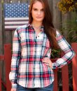 Red Plaid Button Down by Cherish