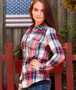 Red Plaid Button Down by Cherish