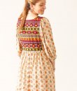 Three Quarter Sleeve Printed Peasant Dress by UMGEE USA