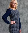 Long Sleeve Diamond Print Dress by Ya Los Angeles