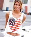 American Floral Heart Crop T-Shirt by Nella Fantasia