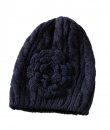 Navy Flower Pendant Beanie by C.C.