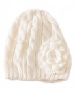 Ivory Flower Pendant Beanie by C.C.