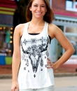 Floral Aztec Bull Tank Top by Nella Fantasia