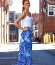 Abstract Swirl Maxi Skirt by Diosa