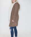 Hooded Shearling Coat by She and Sky