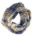 Yellow and Blue Grunge Plaid Infinity Scarf by Love of Fashion