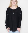 Black Thermal Henley by Cherish