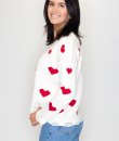 Raining Hearts Distressed Sweater by Cozy Casual