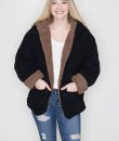 Mocha Reversible Sherpa Hoodie Jacket by Love Tree