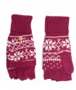 Red Snowflake Convertible Gloves by C.C.