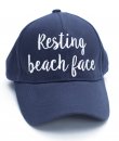 Resting Beach Face Navy Ball Cap by C.C.