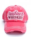 Hot Pink Sunshine and Whiskey Baseball Cap by Kbethos