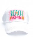 White Beach Please Baseball Cap by Kbethos