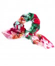 Red Floral Print Bow Scrunchie by Ellas