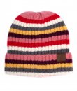 Coral Striped Ribbed Beanie by C.C.