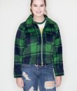 Plaid Zip Up Jacket by Favlux