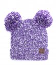 Purple Double Pom Beanie by C.C.