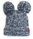 Black Double Pom Beanie by C.C.