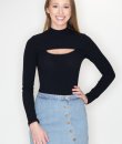 Ribbed Cutout Bodysuit by Emory Park