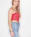 Red Paisley Bandana Top