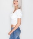 Puff Sleeve Crop Top by Urban Daizy