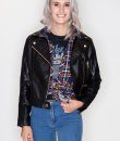 Vegan Leather Moto Jacket by Love Tree