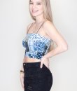 Patchwork Print Top by Bear Dance