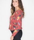 Feather Print Top by Cherish