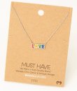 Silver Rainbow Love Enamel Necklace by Must Have