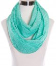 Mint Floral Print Infinity Scarf by Papillon